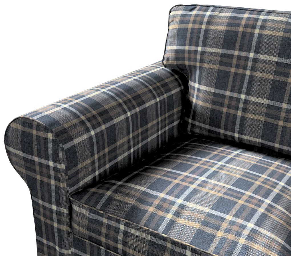 Dekoria IKEA hoes voor Ektorp 2-zits slaapbank - NIEUW model, bruin- blauw