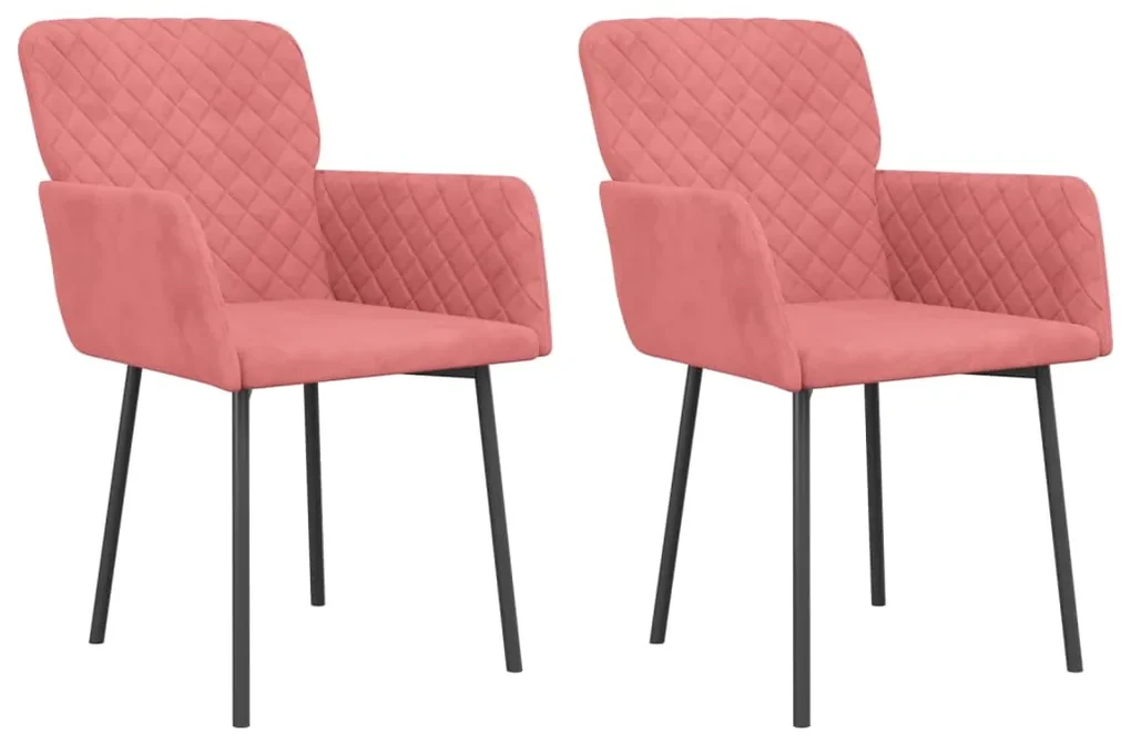 vidaXL Eetkamerstoelen 2 st fluweel roze