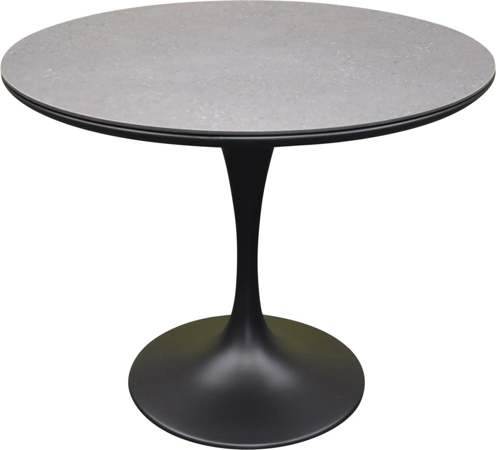 Flair dining tuintafel rond 90 cm antraciet keramiek