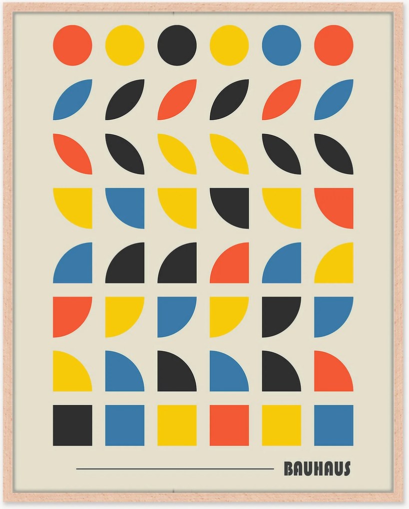 Ingelijste digitale print Bauhaus Pieces