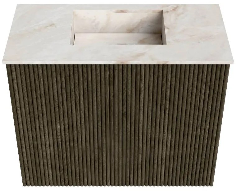 Mondiaz Joya DLux 50cm toiletmeubel shadow met wastafel faye midden zonder kraangat frappe