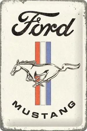 Metalen bord Ford - Mustang - Horse & Stripes