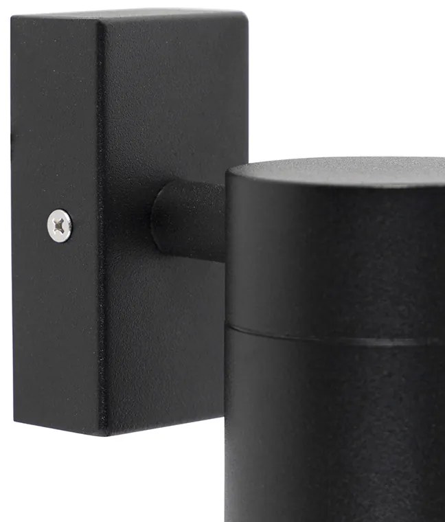 Set van 2 buitenwandlamp zwart RVS IP44 - Solo Modern GU10 IP44 Buitenverlichting cilinder / rond