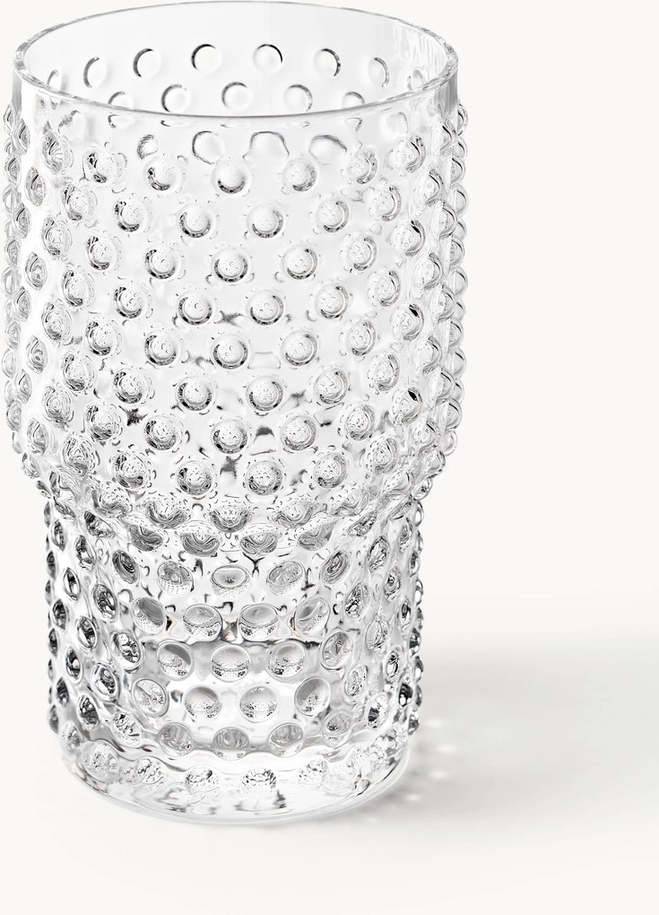 Mondgeblazen longdrinkglas Vetro met reliëfpatroon, 4-delig