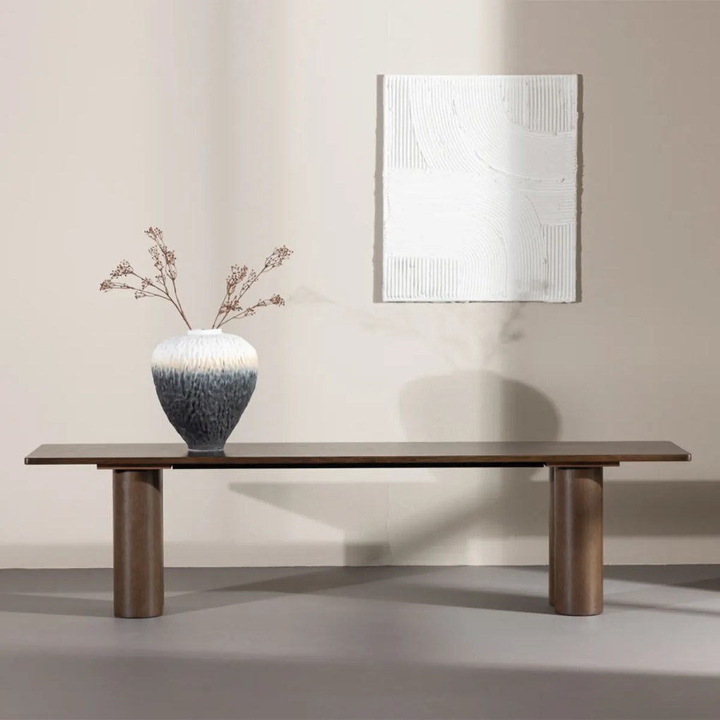 Bank Met Cilindervormige Poten Mocca