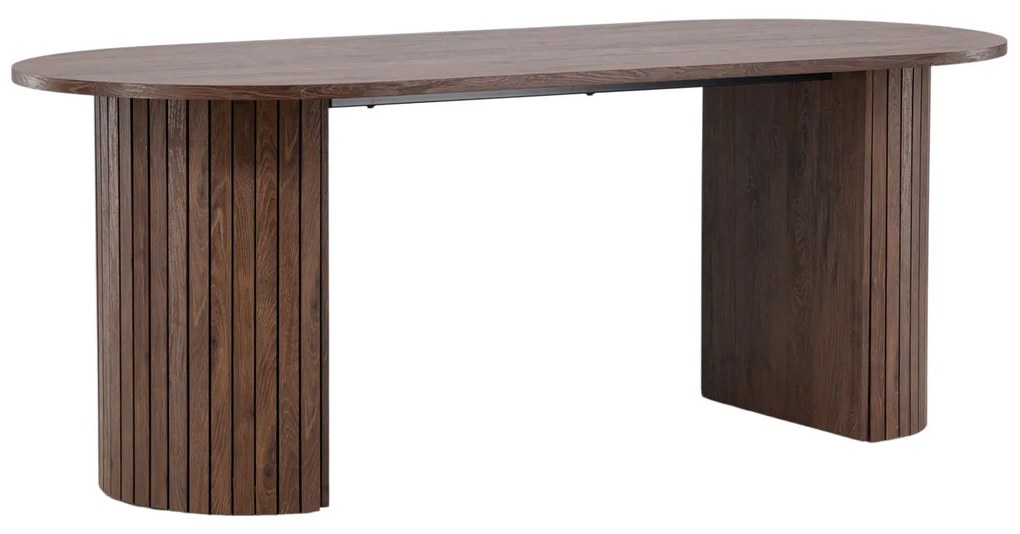 Jörn Ovale Eettafel - Oakly - 200x90 cm - Eikenhout Bruin Fineer - Jorn