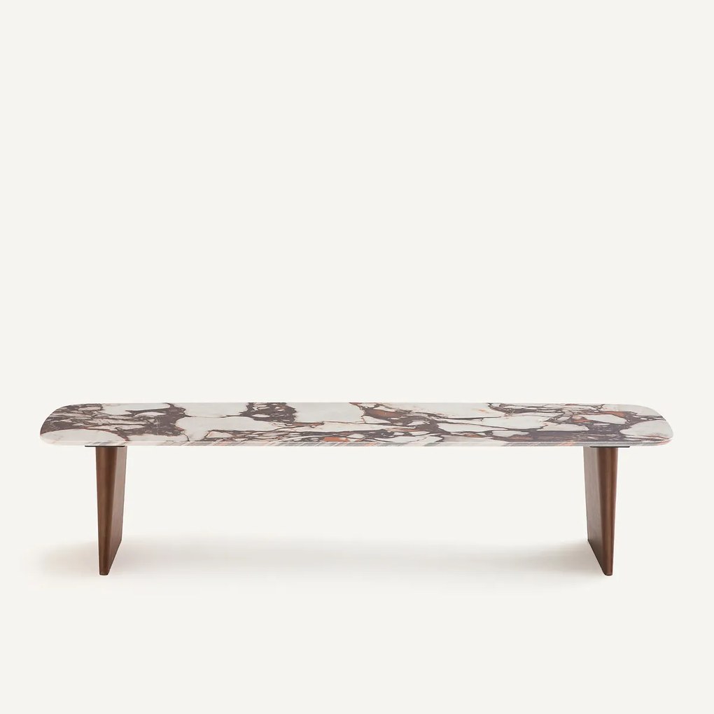 Lage wandtafel, keramiek en walnootfineer, DOLMENA