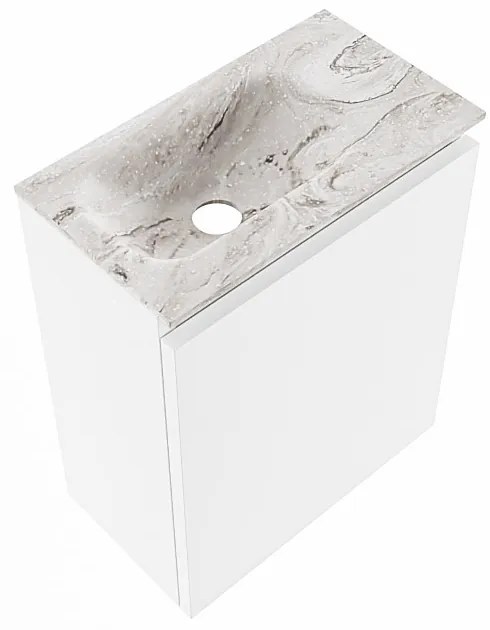 Mondiaz Ture DLux toiletmeubel 40cm talc met wastafel glace links met kraangat