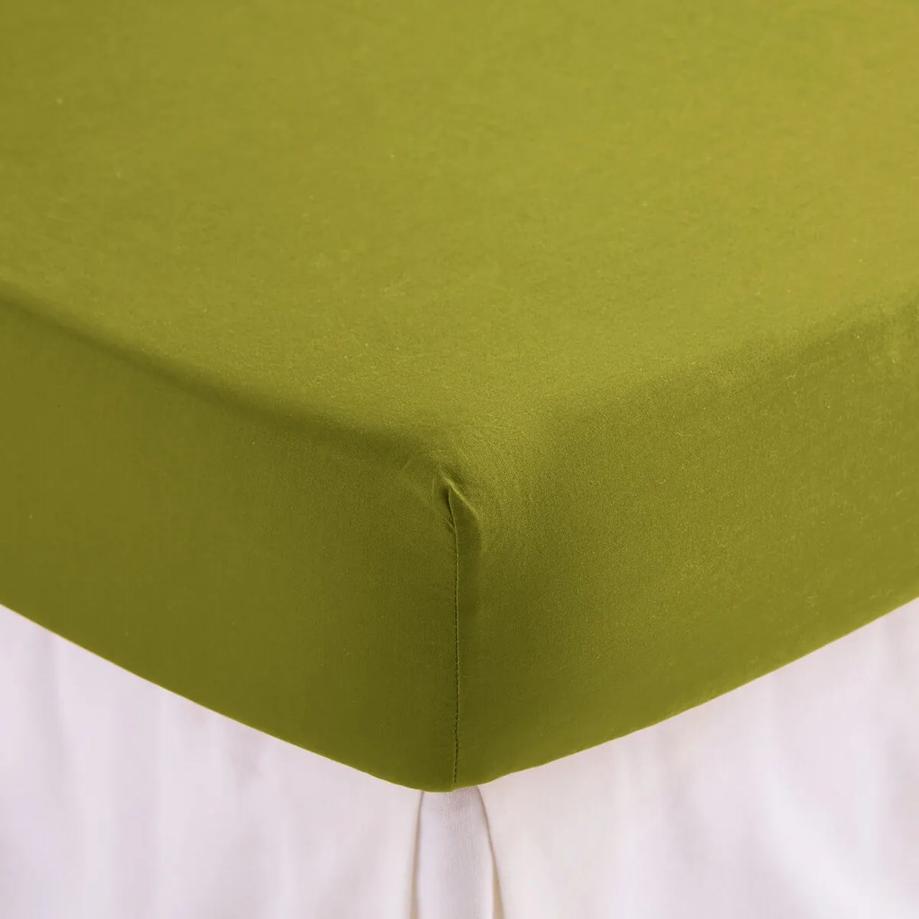 Effen hoeslaken in gewassen katoen, omslag 30 cm, Scenario