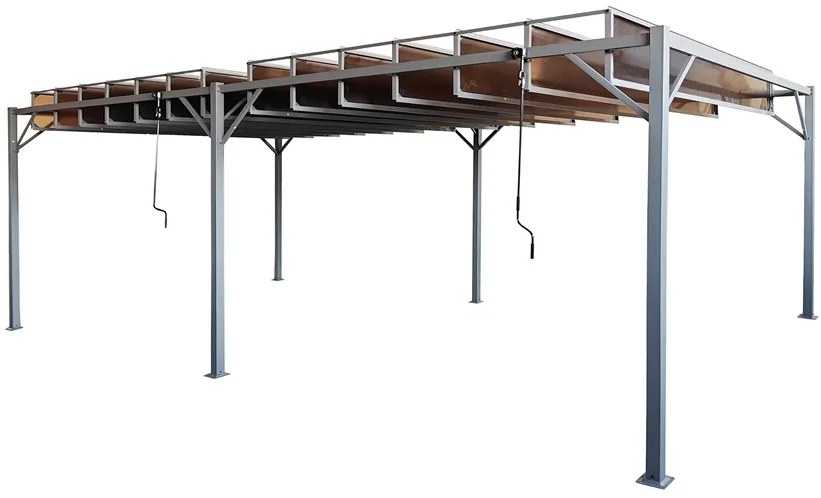 Antraciet terraspergola Paros 3x6m Tuinpunt
