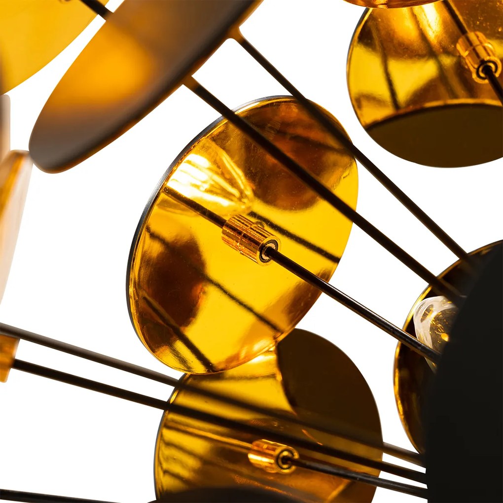 Design hanglamp zwart en goud - Cerchio