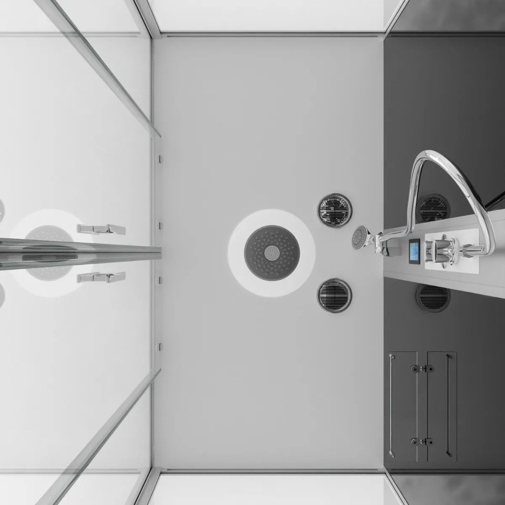 Badstuber New York complete douchecabine 160x90x215cm kitvrij chroom