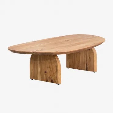 Bedum Acaciahouten Salontafel (135x80 Cm) Natuurlijk Hout - Sklum