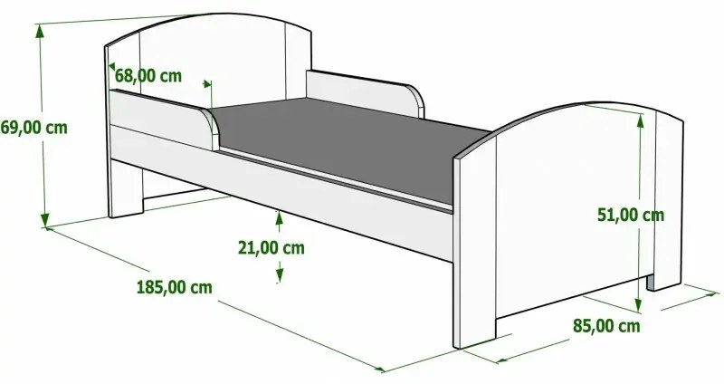 Kinderen Roze Kinderbed - Rio 5059914089606 Children's Beds Home, 180x80, Geen, 12 cm schuimmatras met hoge veerkracht Children's Beds Home Dennenhout