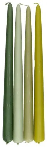 Kaarsen, set groen 4 stuks