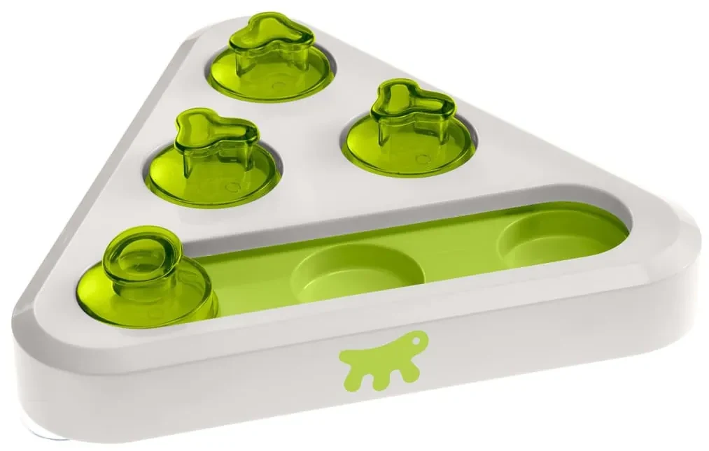 Ferplast kattenspeelgoed Triangel 24,5 x 22 cm wit/groen