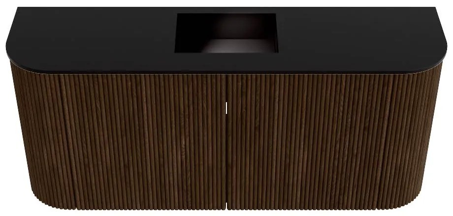 Mondiaz Joya 95cm toiletmeubel ronding links/rechts walnut met wastafel faye midden zonder kraangat urban