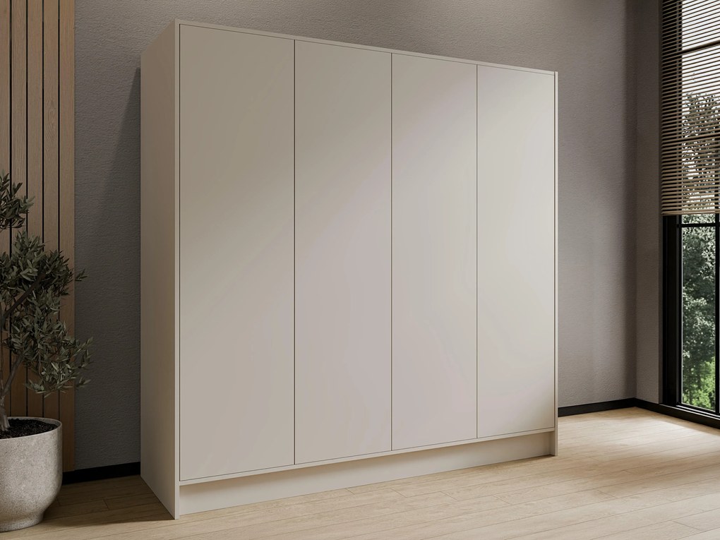 Kledingkast Arecibo 102, Kasjmier, 200x200x51cm, 160 kg, Kledingkast deuren: Met scharnieren, Aantal planken: 4, Aantal planken: 4