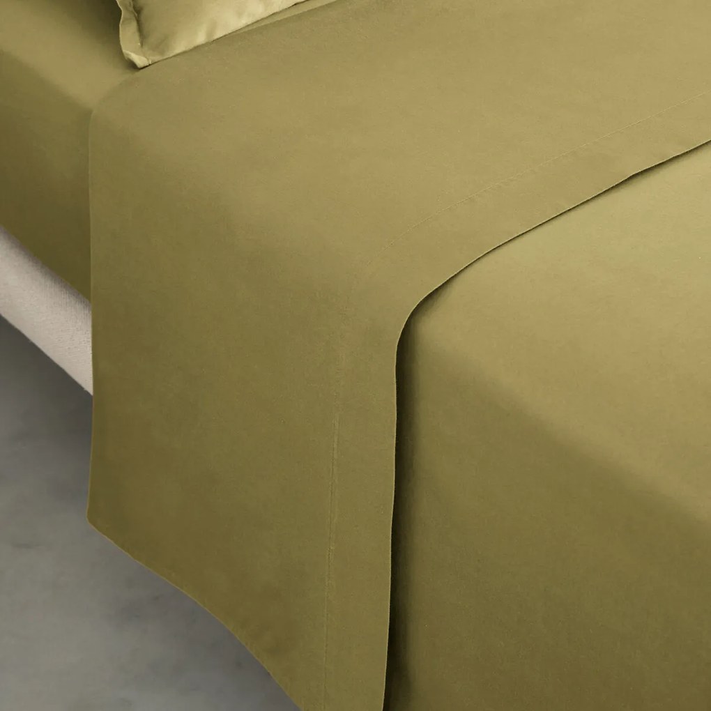 Plat laken in gewassen katoensatijn, Saria