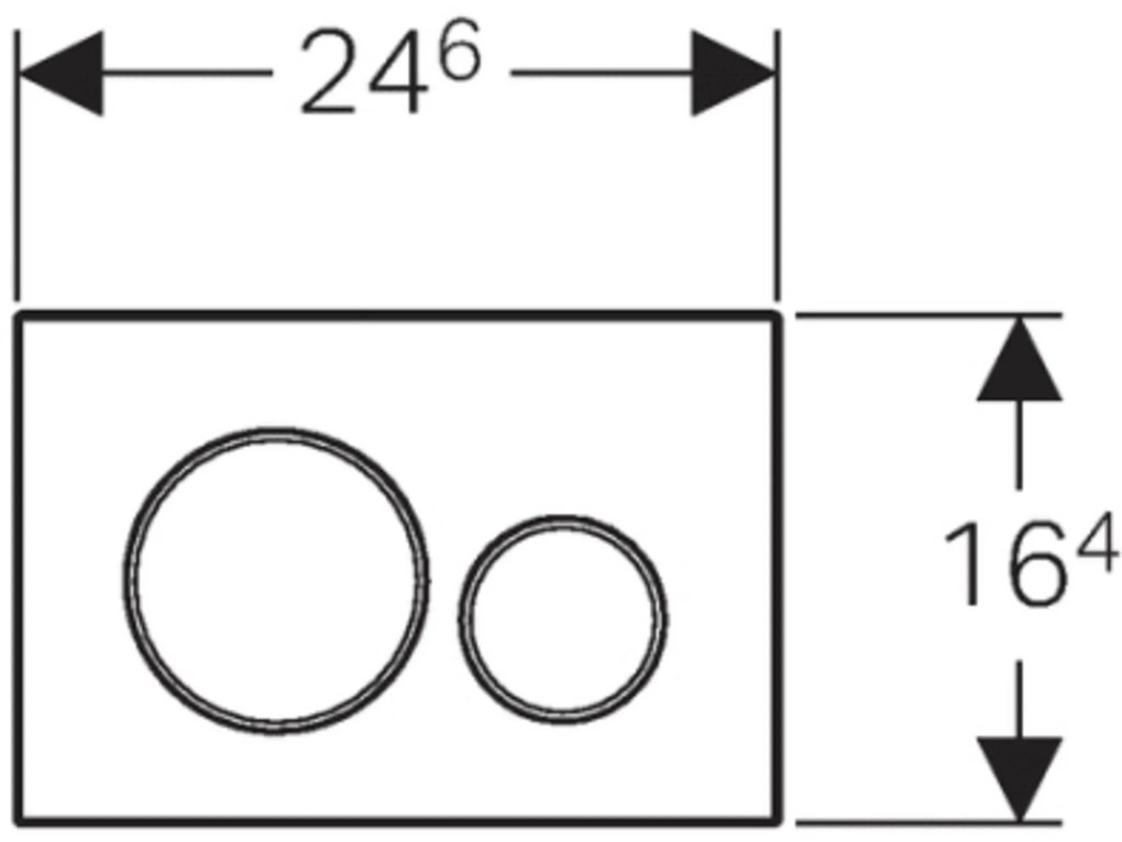 Geberit Sigma 20 bedieningspaneel glans zwart/chroom/zwart voor Sigma reservoirs 8cm (UP720) en 12cm (UP320)