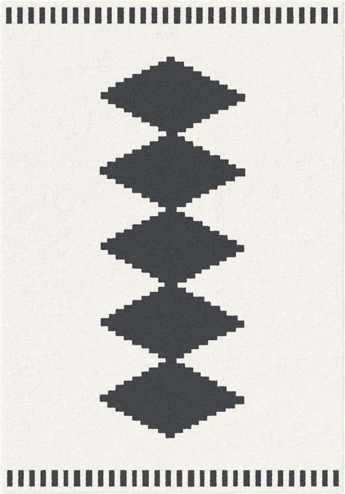 Vloerkleed Castana - zwart/wit - 120x170 cm - Leen Bakker