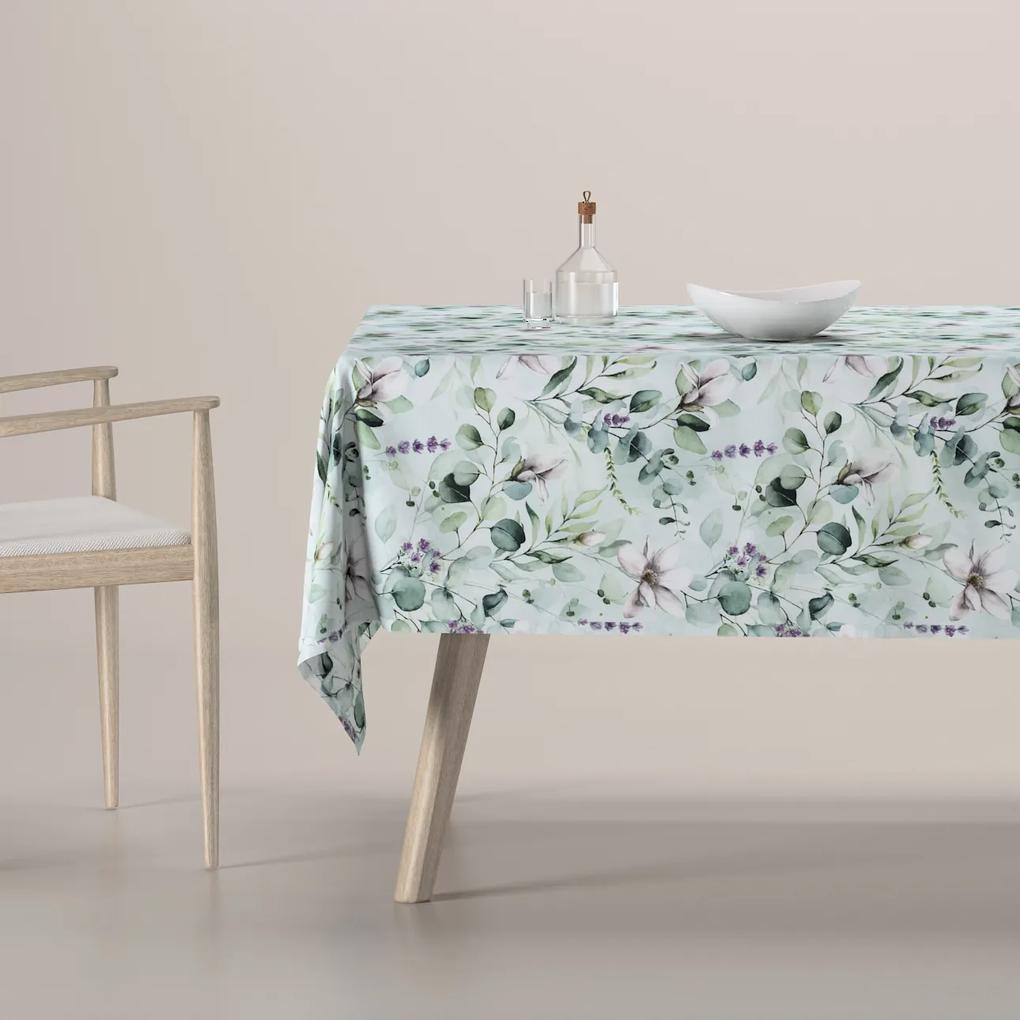 Dekoria Rechthoekig tafelkleed, muntgroen -wit, 130 x 130 cm