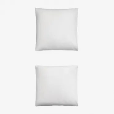 Set Van 2 Sampras Satijnen Kussenslopen Met Een Draaddichtheid Van 300 Wit & 60 X 60 Cm - Sklum