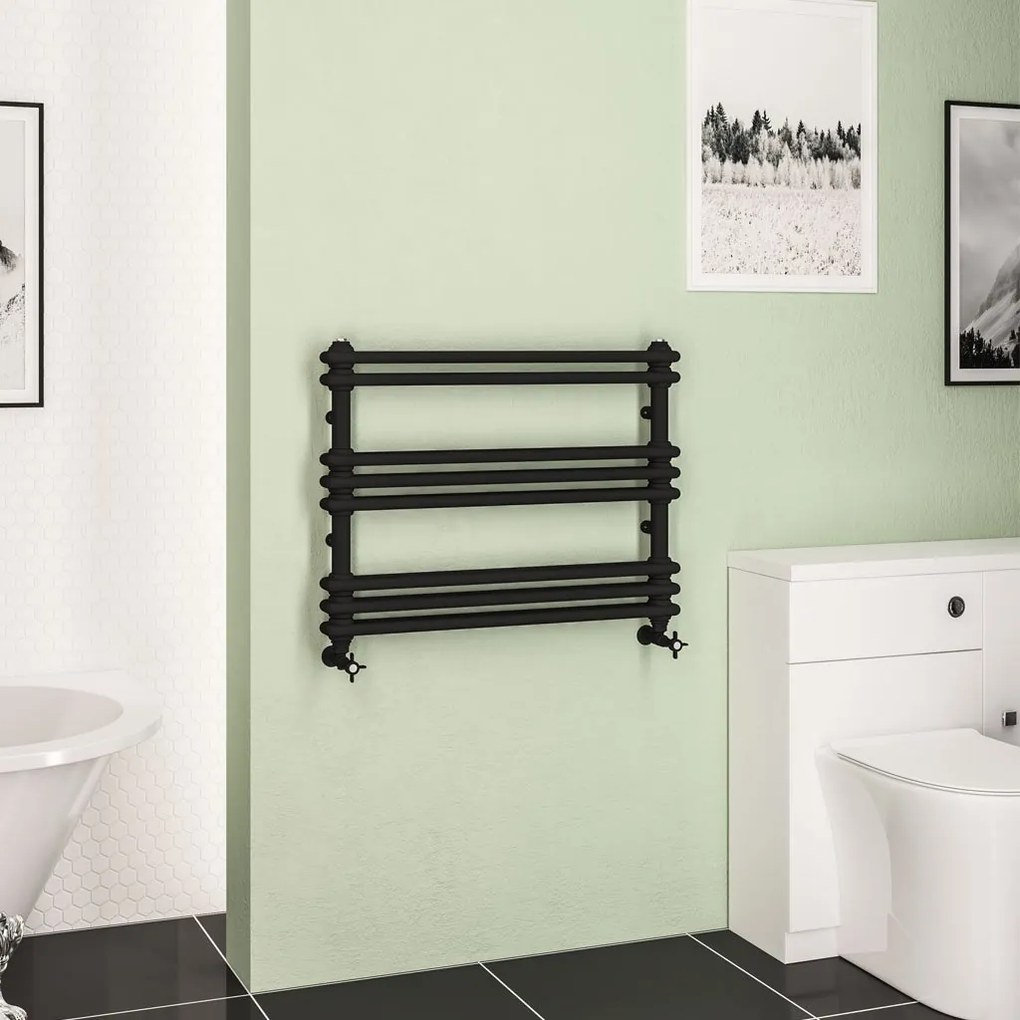 Eastbrook Imperia 2 koloms handdoekradiator 80x60cm 623W zwart mat