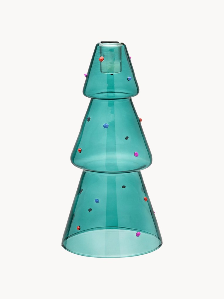 Mondgeblazen kandelaar Christmas Tree uit borosilicaatglas