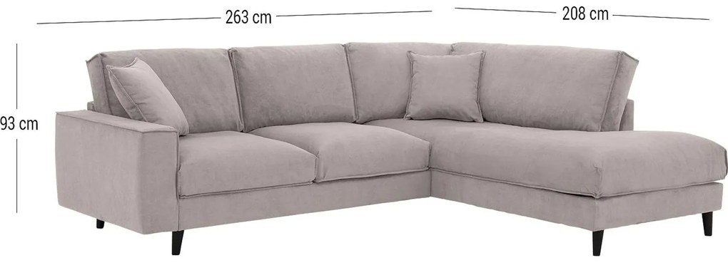 Goossens Bank Jonas beige, stof, 2,5-zits, urban industrieel met ligelement rechts