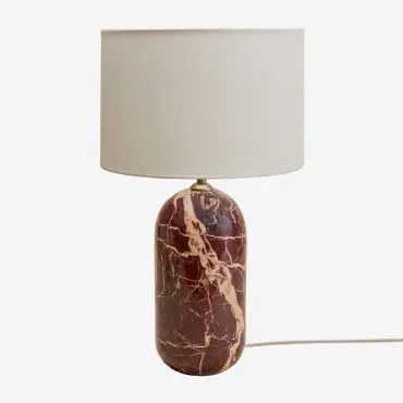 Tafellamp Van Natuurlijk Steen Yalvira Rood Marmer Cherry Gold & Wit Ø30 Cm - ↑20 Cm Glendas - Sklum