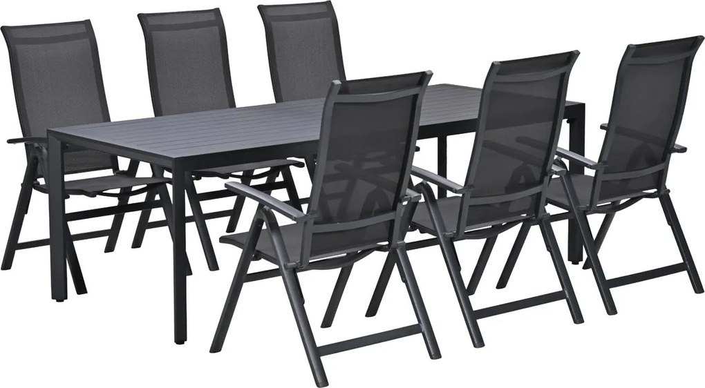 Garden Impressions Siena tuinset 7-delig verstelbaar - Kasper tuintafel 220x93 cm