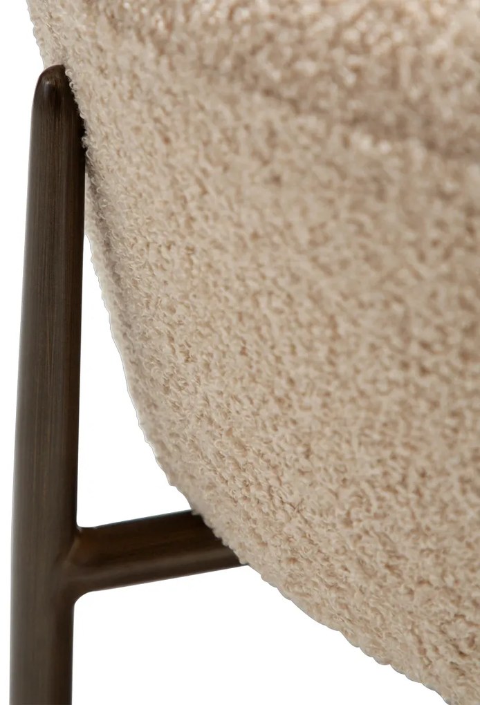 Dan-Form Orbit Ronde Poef Boucle Frosted Almond Shimmer