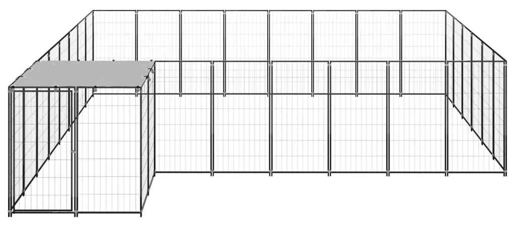 vidaXL Hondenkennel 15,73 m² staal zwart