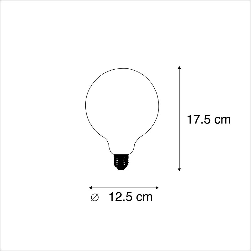 E27 dimbare LED spiraal filament lamp G125 groen 200 lm 2100K bol / globe / rond