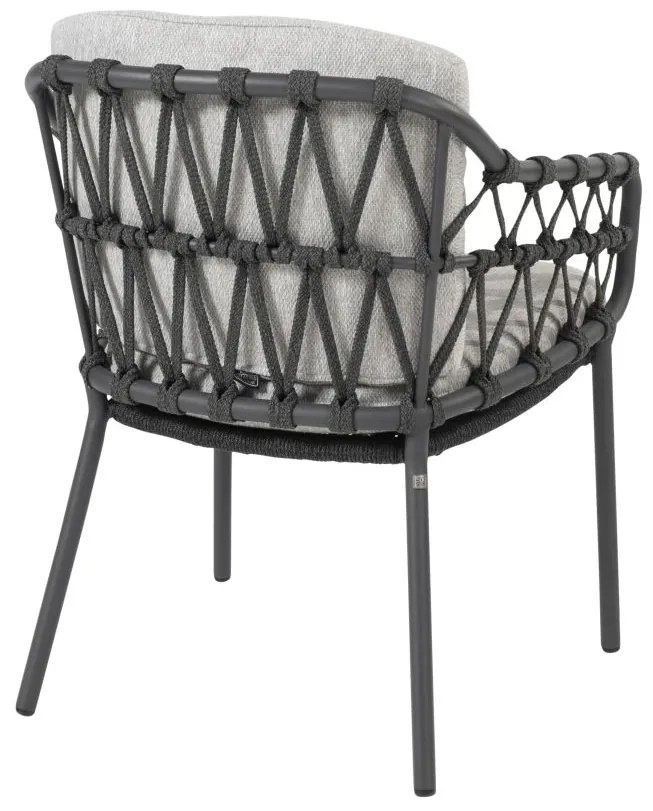 4 Seasons Outdoor Calpi tuinset antraciet met Embrace tafel Ø 160 cm  Tuinset    zwart weerbestendig