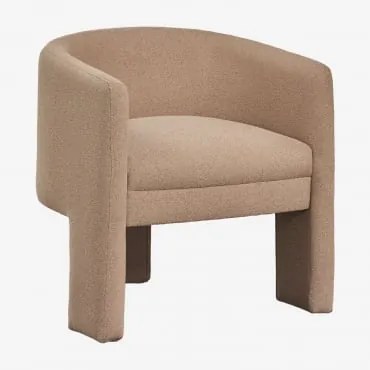 Eetkamerstoel Met Armleuningen Bekleed Irati Bouclé Tarwebruin - Sklum