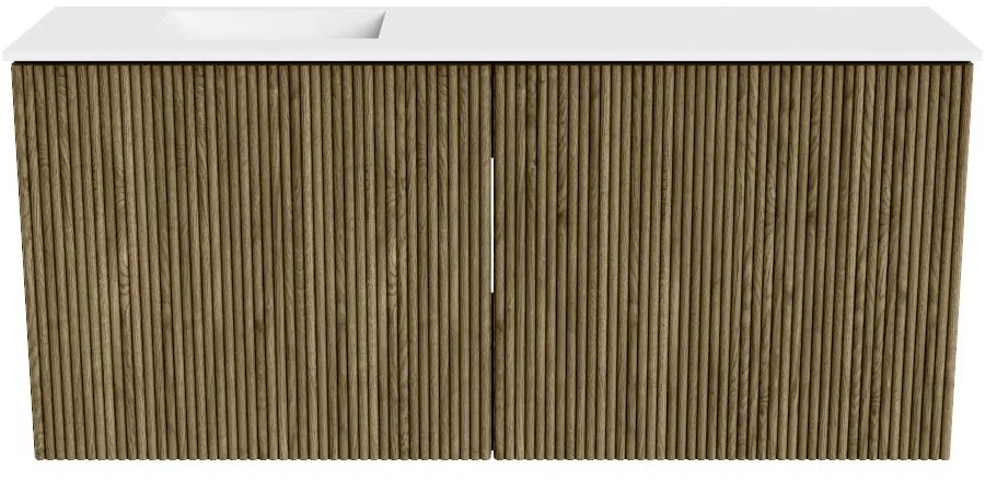 Mondiaz Joya 90cm toiletmeubel dusk met wastafel faye links zonder kraangat talc
