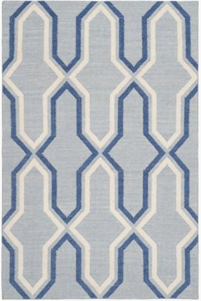 Handgeweven laagpolig wollen vloerkleed Ana