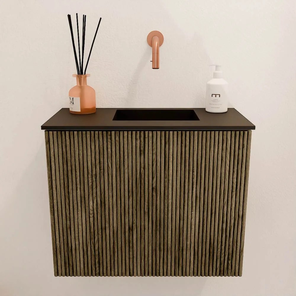 Mondiaz Joya 50cm toiletmeubel dusk met wastafel faye rechts zonder kraangat urban
