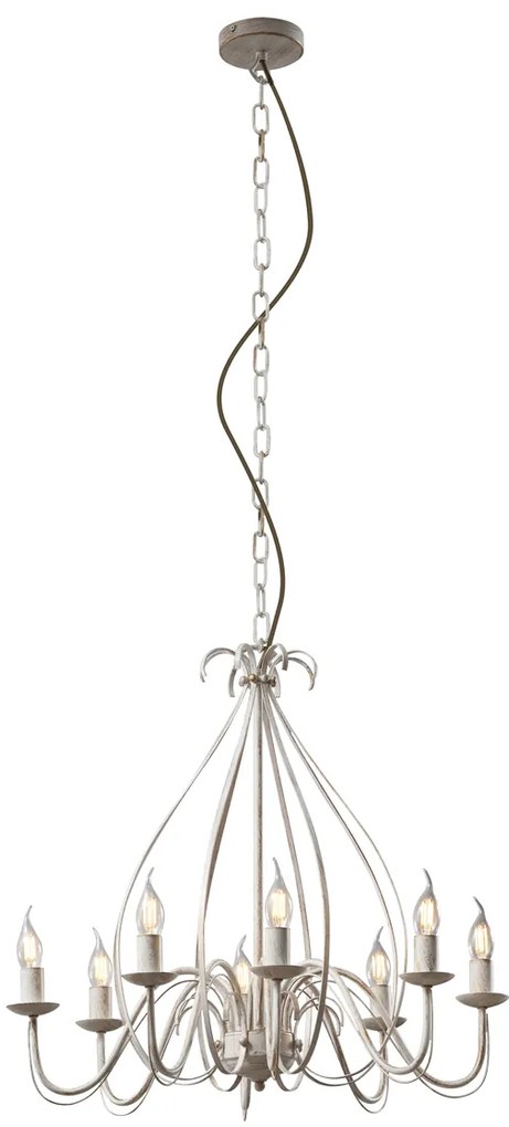 Eettafel / Eetkamer Klassieke kroonluchter crème 8-lichts - Giuseppe Klassiek / Antiek, Landelijk / Rustiek E14 rond Binnenverlichting Lamp