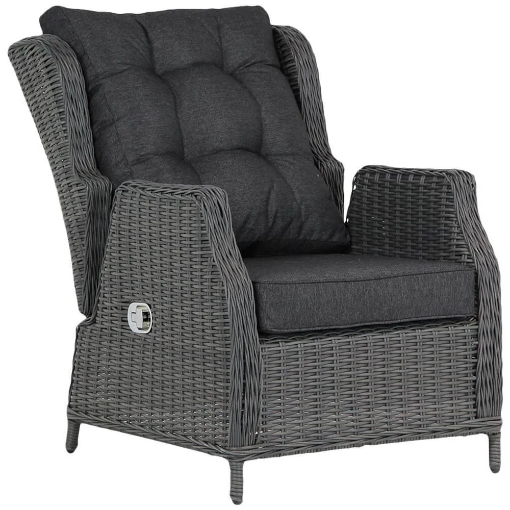 Garden Collections Chicago Lounge Tuinstoel Verstelbaar Wicker Zwart