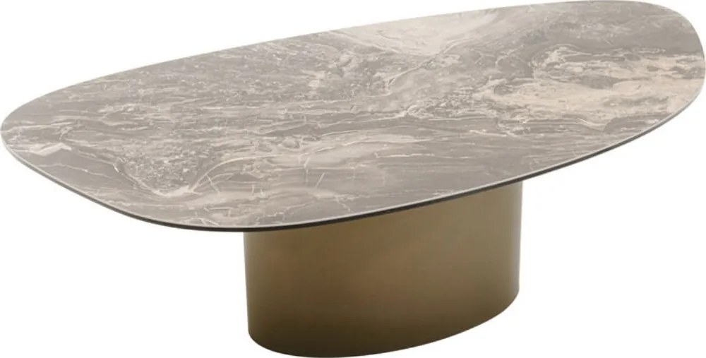 Salontafel Marmerlook Ovaal Bruin - 120 X 60cm.