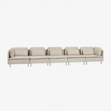 5-delige Modulaire Bank Oriol Stof Crème Beige - Sklum