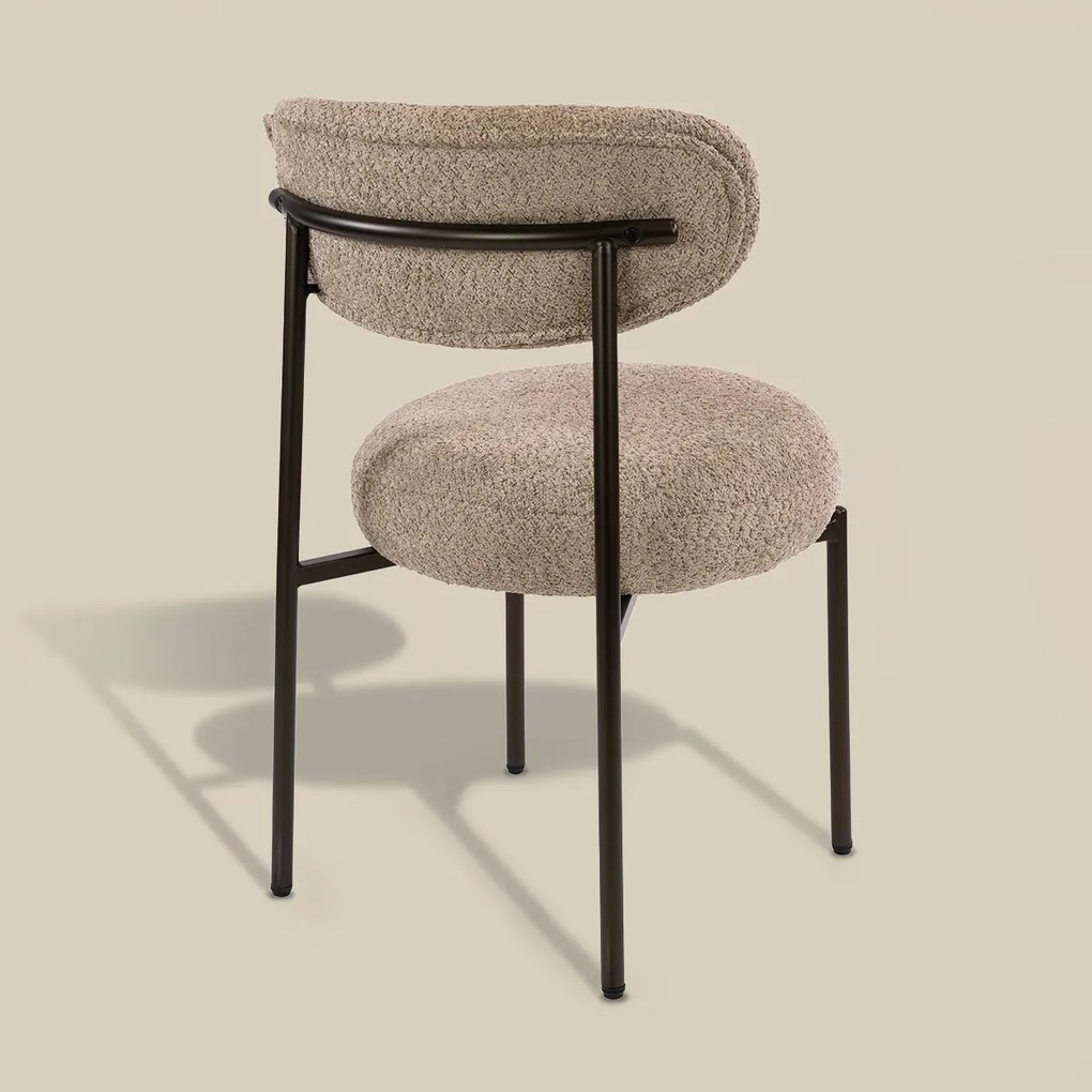 Beige Eetkamerstoel Met Ronde Zitting