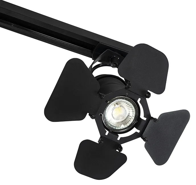 Smart railsysteem zwart 3-lichts incl. Wifi GU10 - Movie