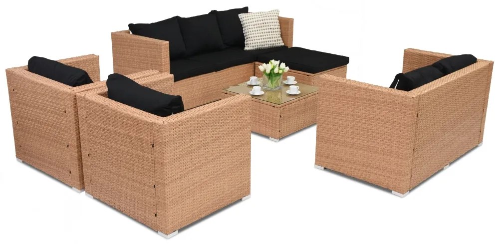 Roma Corner 8 Tuinpunt honing technorattan tuinmeubelen