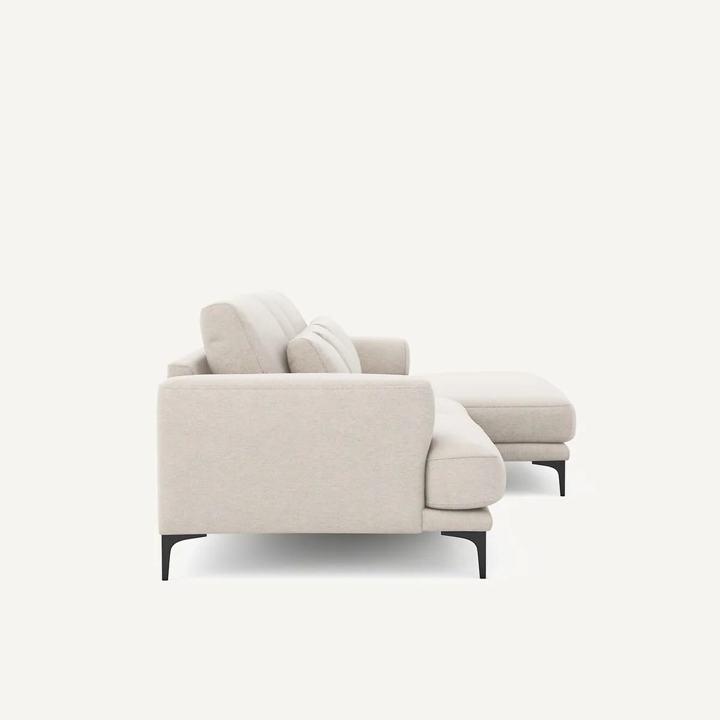 XL hoekbank rechts met longchair, gemêleerd canvas, MARSILE