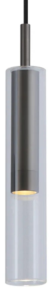 Moderne spot gunmetal met helder glas voor railsysteem 1-fase - Slimline Loyce