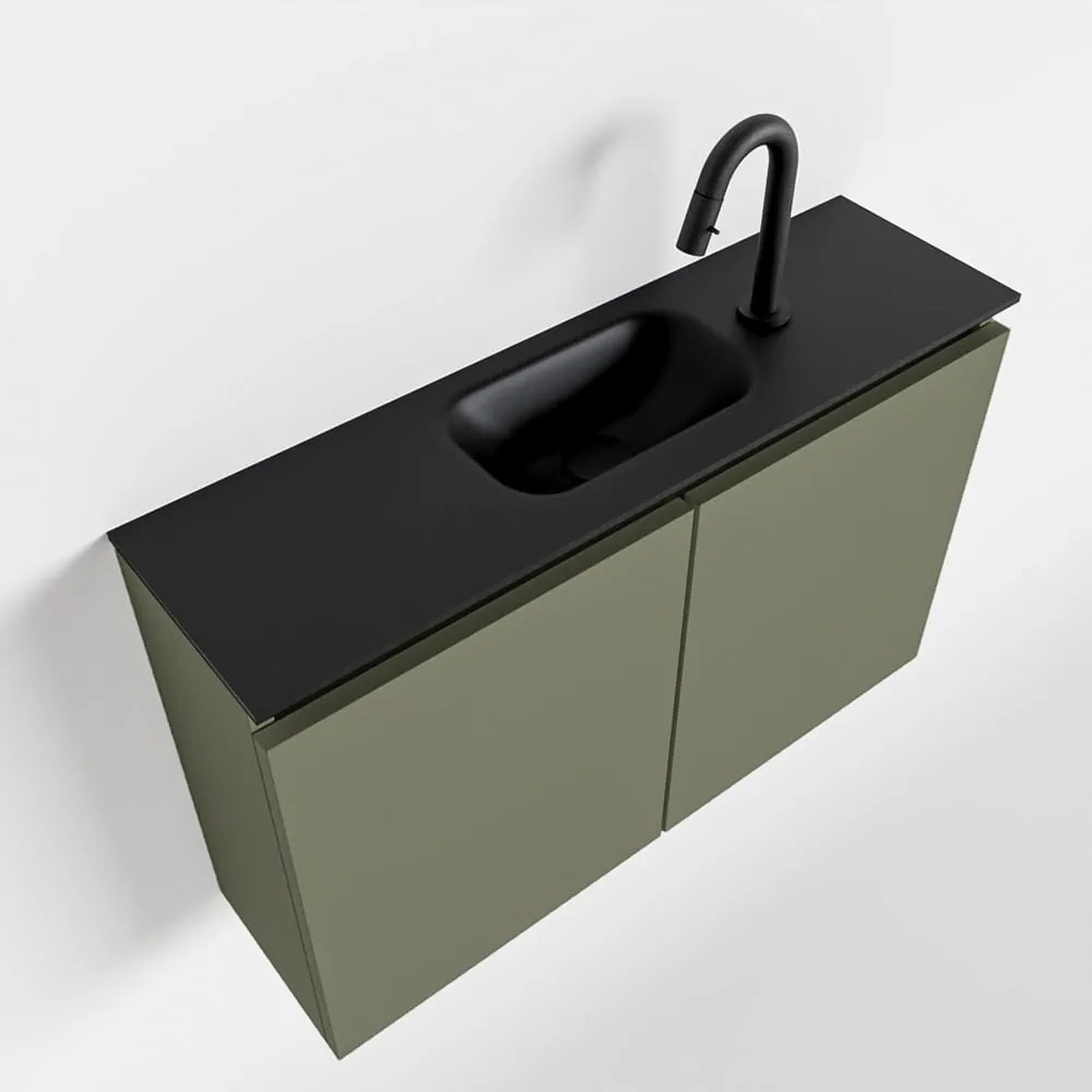 Mondiaz Ture 80cm toiletmeubel army met wastafel urban midden 1 kraangat